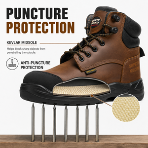 <span class=keywords><strong>Scarpe</strong></span> Antinfortunistiche CE S3S in Pelle Crazy Horse con Puntale in Fibra di Vetro, Antiscivolo e Resistenti all'Olio - Product Image 4