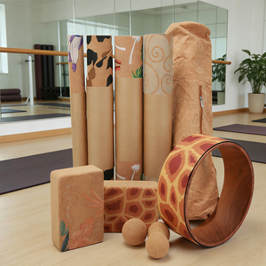 Tapis de yoga écologique en liège absorbant imprimé attrape-rêves coloré résistant à l'eau naturel avec sangle de transport pliable pour femmes - Product Image 3