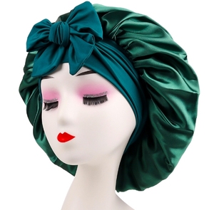 Adjustable Polyester Satin <b>Bonnet</b> for Sleeping and Night Use for Adult Women with Natural Curly Hair - Product Image 2