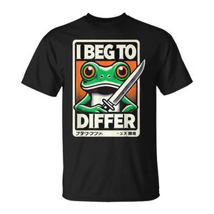 Camiseta I Beg To Differ Frog Meme, color negro, unisex, talla para adultos S M L XL XXL - Product Image 1