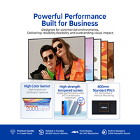 Affichage numérique mural 43 49 55 65 pouces Android 4K Écran tactile infrarouge Affichage publicitaire 300-1000 Nits