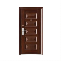 Porte d'entrée en acier de luxe au design moderne, porte d'entrée principale en acier avec bande décorative, en vente