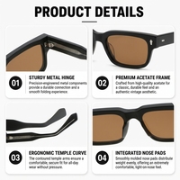 Lunettes de soleil de mode unisexe durables en PC CP, grand cadre carré, protection UV400, pour cyclisme et conduite en extérieur, vente en gros 2026