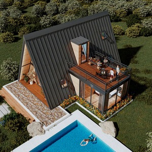 Case Prefabbricate a Telaio ad A Ville Triangolari di Lusso <span class=keywords><strong>Container</strong></span> ad Installazione Rapida Casa Modulare Prefabbricata con Terrazza - Product Image 3