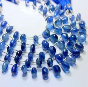 Perles de pierres précieuses en cyanite bleue naturelle, facettées, de forme fantaisie, faites à la main, de haute qualité, 6 mm, 8 mm, pour la fabrication de bijoux - Product Image 5