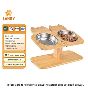 Support de gamelle incliné en bois massif écologique et moderne pour animaux de compagnie, protection du cou, gamelle surélevée pour chiens et chats - Product Image 1