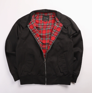 Chaqueta Bomber Harrington para Hombre Talla Grande, Azul Marino con Forro Tartán, Cierre de Cremallera, Ropa Exterior Informal para Otoño e Invierno - Product Image 5