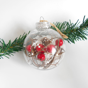 Bola de Navidad Transparente de Plástico de 8 cm con Nieve Incorporada, Decoraciones para el Árbol, Adornos Navideños para Crear Ambiente Festivo - Product Image 3