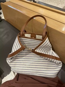 Bolso Tote Coreano a Rayas 2026, de Gran Capacidad, Casual, Versátil, de Lona - Product Image 1
