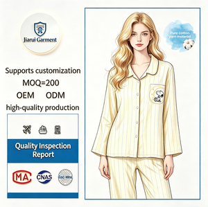 Ensemble de <span class=keywords><strong>pyjama</strong></span> rayé en coton pour femmes, manches longues, boutons, broderie <span class=keywords><strong>Snoopy</strong></span>, vêtements de nuit doux et confortables - Product Image 3