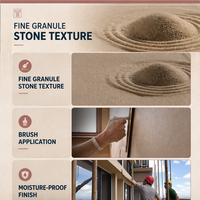 Peinture liquide acrylique anti-humidité à texture granulaire pour façades extérieures, rénovation des murs d'hôtels, d'appartements et de villas