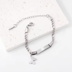 Custom Engraved 18k <strong>Gold</strong> Plated Stainless Steel <strong>Bracelet</strong> for <strong>Kids</strong> Unisex Trendy Cuban Chain <strong>Bracelet</strong> <strong>Gold</strong> Bar <strong>Bracelet</strong> for <strong>Kids</strong> - Product Image 6