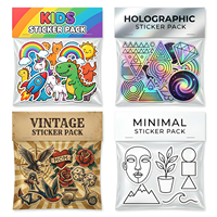 Paquete de Pegatinas Personalizadas con Logotipo de Marca, OEM ODM, Vinilo Impermeable, Holográficas, Estéticas, para Niños, Paquetes de Pegatinas Troqueladas para Negocios