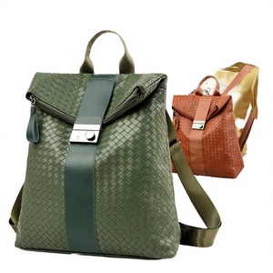<b>Large</b> Capacity 56L Woven PU Polyester Double <b>Backpack</b> Women's Casual Fashion Student Travel Anti-theft <b>Backpack</b> - Product Image 1