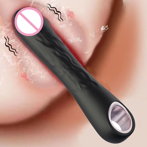 Kadın 18cm elektrikli kauçuk Dick seks oyuncak g-klitoris stimülatörü vibratör yalama dil vibratör çift vibratörler - Product Image 1