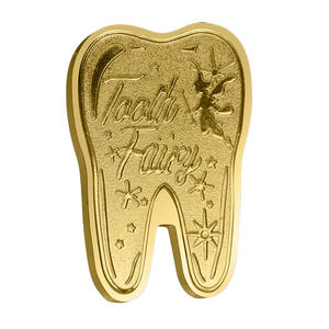 Vergoldete Zahnfee-Themen-Münze aus Metall in Gold und Silber Zweifarbig Kreative Zahnform Kinder-Zahnverlust-Geschenk - Product Image 2