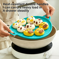 Tapis de cuisson vapeur en silicone avec doubles poignées, tapis de cuisson vapeur antiadhésif résistant à la chaleur / doublure de cuisine réutilisable de qualité alimentaire