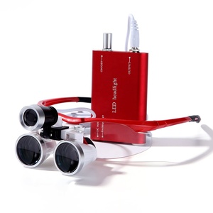 Baistra Medische Rode <span class=keywords><strong>Plastic</strong></span> Dental Binoculaire Loepen Met Led Heaslight Voor Tandarts - Product Image 1