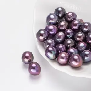 High Quality Natural Freshwater Aurora Demon Purple Blueberry Water Drop Edison FreshPearl Naked Beads