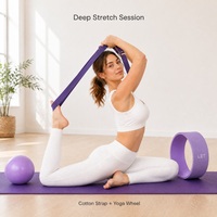 Premium Baumwoll-Yoga-Gurt mit D-Ring Verstellbarer Gewebter Gurt Dick und Langlebig für Yoga-Dehnung Flexibilitätstraining