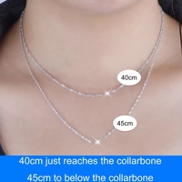 Colliers de chaîne à maillons en argent sterling 925 en or 18 carats résistant à l'eau et à la mode minimaliste pour hommes et femmes