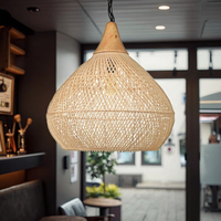 Lampe suspendue en rotin tissé à la main, style rustique vintage, dimmable, garantie 2 ans, pour la décoration intérieure, hôtel, lustres