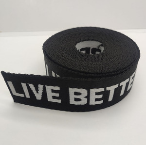 Jacquard 3.8Cm Nhiệm Vụ Nặng Nề <span class=keywords><strong>Polypropylene</strong></span> Vải Biểu Tượng Tùy Chỉnh Thương Hiệu Jacquard Vải Dây Đeo Với Thư - Product Image 2