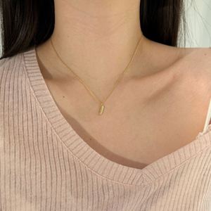 Dylam เครื่องประดับขนาดเล็กเสน่ห์ดี14K ชุบทองแพ้ง่าย925เงินเชื่อมโยงโซ่ขนมปังสร้อยคอสำหรับชีวิตประจำวัน - Product Image 3
