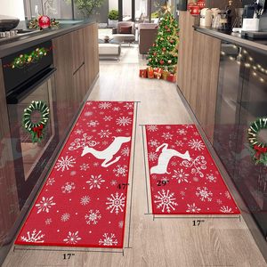 Ensembles de <span class=keywords><strong>tapis</strong></span> de <span class=keywords><strong>cuisine</strong></span> de Noël personnalisés Paillasson antidérapant en forme de cerf et de flocon de neige <span class=keywords><strong>Tapis</strong></span> décoratif pour la maison tissé à la machine - Product Image 2