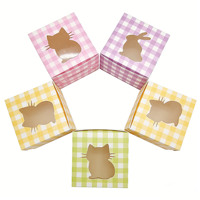Boîtes à bonbons en carton pour fenêtre personnalisables, pour aliments, friandises sucrées, cadeaux, emballage de biscuits, joyeux