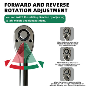 Kunci Ratchet 1/2 inci, Kunci Soket Ratchet Lepas Cepat yang Dapat Dibalik, Kunci Ratchet Soket - Product Image 5