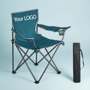 Chaise de camping pliante en métal portable pour pique-nique et barbecue avec porte-gobelet, personnalisable - Product Image 1