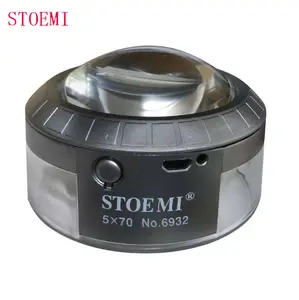 STOEMI 6932 5X 충전식 데스크탑 조명이 돔 문진 돋보기 LED 실린더 돋보기 3 조명