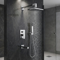 Meilleure Vente : Ensemble Mitigeur de Douche 3 Voies Mural, Robinet de Douche et de Bain en Laiton, Mitigeur de Douche Encastré