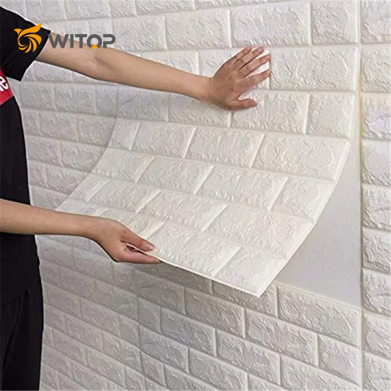 Witop Decor Sofa Background Wall 3D Brick Wall Stickers Self-Adhesive Panel Decal Wallpaper Peel 3D Brick Wall Stickers