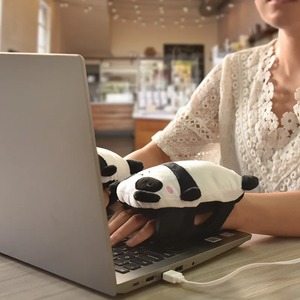 1 Paire de Gants Chauffants USB en Forme de Panda Mignon, Chauffe-Mains Chauffants, Gants d'Hiver à Demi-Doigts pour le Bureau, Cadeau de Noël - Product Image 4