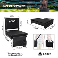 Chaises de stade pliables rembourrées en gros, personnalisables, portables, avec dossier, pour les gradins extérieurs des écoles et le football