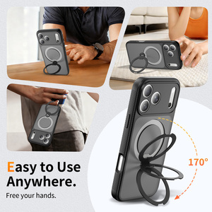 เคสโทรศัพท์มือถือแบบแม่เหล็ก ป้องกันเลนส์กล้องเต็มรูปแบบ กันกระแทก หมุนได้ 360 องศา พร้อมขาตั้ง สำหรับ <span class=keywords><strong>iPhone</strong></span> 17 16 Pro <span class=keywords><strong>Max</strong></span> - Product Image 4