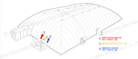 Dôme sportif gonflable en membrane pour salle de football et de basketball