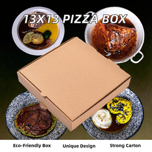 Carton de restauration ondulé 13 x 13 par Clay King, matériaux recyclés, impression, expédition pour pizza à emporter, pour les industries alimentaires - Product Image 2