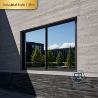 Ventana Corredera Horizontal de Aluminio con Rotura de Puente Térmico y Marco Estrecho, Diseño Industrial Moderno para Uso Exterior en Hoteles