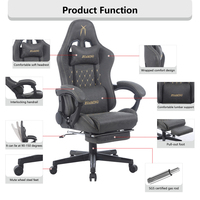 Nouveau Design Fauteuil Gamer Inclinable avec Repose-Pieds Marron