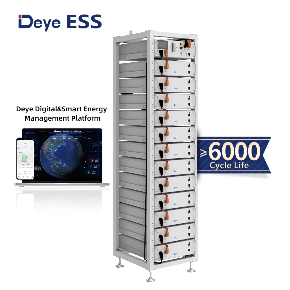 Deye ESS BOS-G 2024 Lifepo4 baru baterai lithium 100Ah baterai surya sistem tempat penyimpanan paket baterai