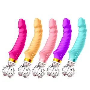 Adult Supplies AV Vibrator for Lady G Spot Vibrator Dildo with 10 Vibration Modes with Luminous Glass Grip