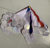 Foulard carré à sequins 50x50cm, motif drapeau assyrien Yalikhta, pour mariage et fête, accessoire de poche