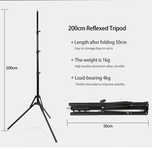 Portable pliable 2m plancher réflexe photographie trépied support pour téléphone portable lumière en direct support Selfies enregistrement vidéo - Product Image 3