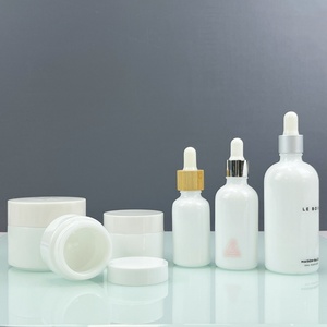 Opal Glass Bottles 50 Ml <b>Empty</b> Cosmetic Serum Pump Bottles 30 Ml Opaque White 100 Ml Glass Bottles and 50 Ml Cream <b>Jars</b> - Product Image 1