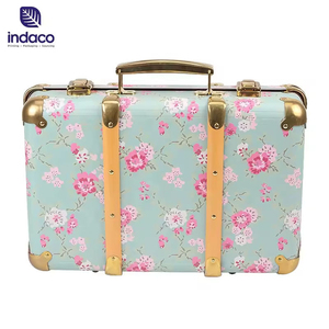 <b>Vintage</b> printed paper carrying case with handle wholesale, recyclable cardboard gift <b>box</b>, children's mini carrying case - Product Image 3