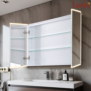 <span class=keywords><strong>Armoire</strong></span> de toilette intelligente avec miroir, 800 mm, murale, personnalisée, anti-buée, avec éclairage LED, <span class=keywords><strong>2</strong></span> <span class=keywords><strong>portes</strong></span>, moderne - Product Image 2