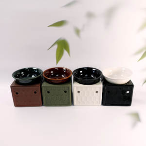 Brûleur d'encens à huile essentielle en céramique chauffante à bougie multicolore utilisé pour le parfum quotidien dans la salle de yoga SPA dispositif de fusion de cire - Product Image 5